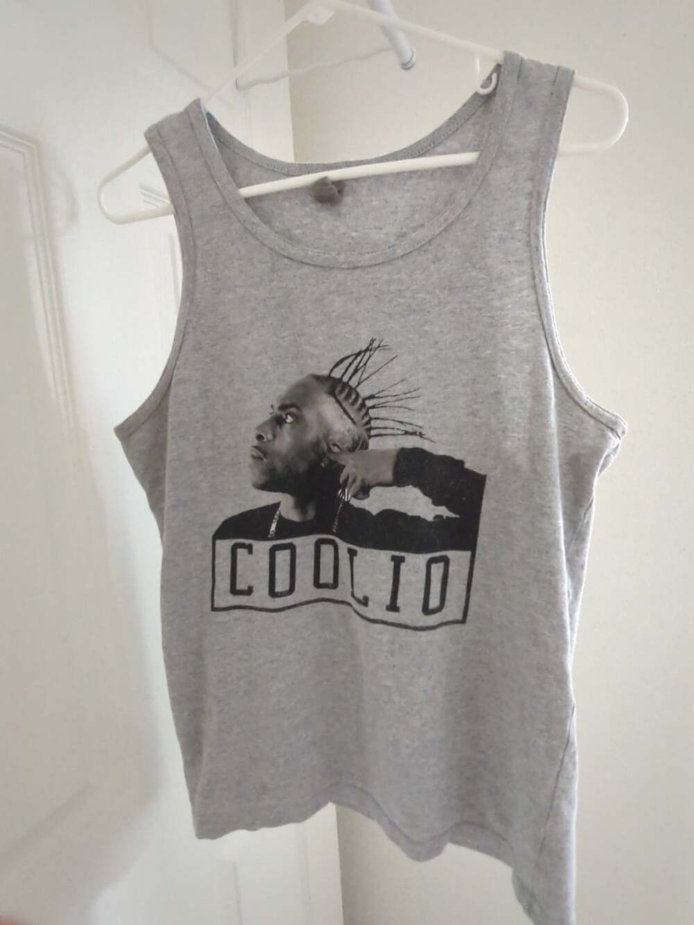 Gildan Coolio Tank Top Size M Gray Rap Graphic